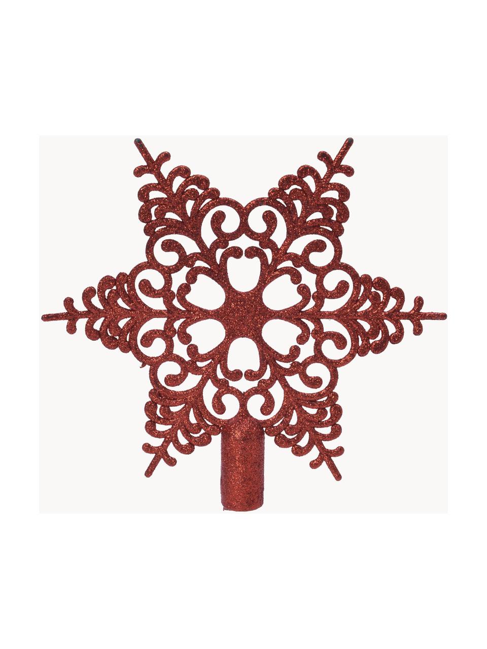 Kerstboom piek Adelle Ø 19 cm, Kunststof, Glanzend rood, Ø 19 x H 19 cm