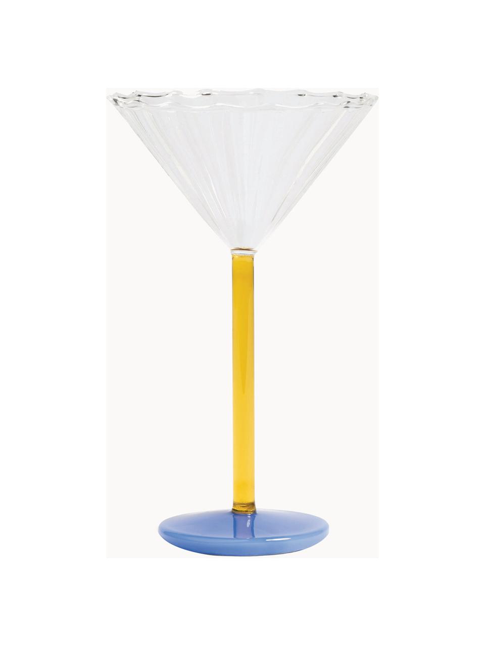 Verres à cocktail Bold, 2 pièces, Verre, Transparent, jaune, bleu, Ø 17 x haut. 10 cm, 150 ml