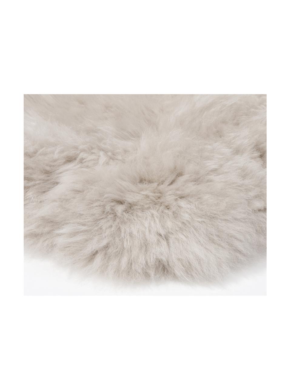Alfombra de piel de oveja Oslo, Parte delantera: 100% piel de oveja, Parte trasera: 100% cuero cuertido, Beige, An 60 x L 180 cm