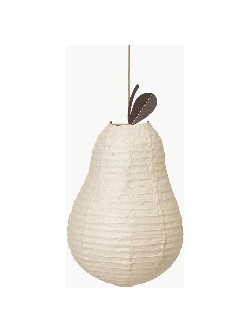 Ręcznie wykonany klosz z papiery washi Pear, Złamana biel, brązowy, Ø 37 x W 63 cm