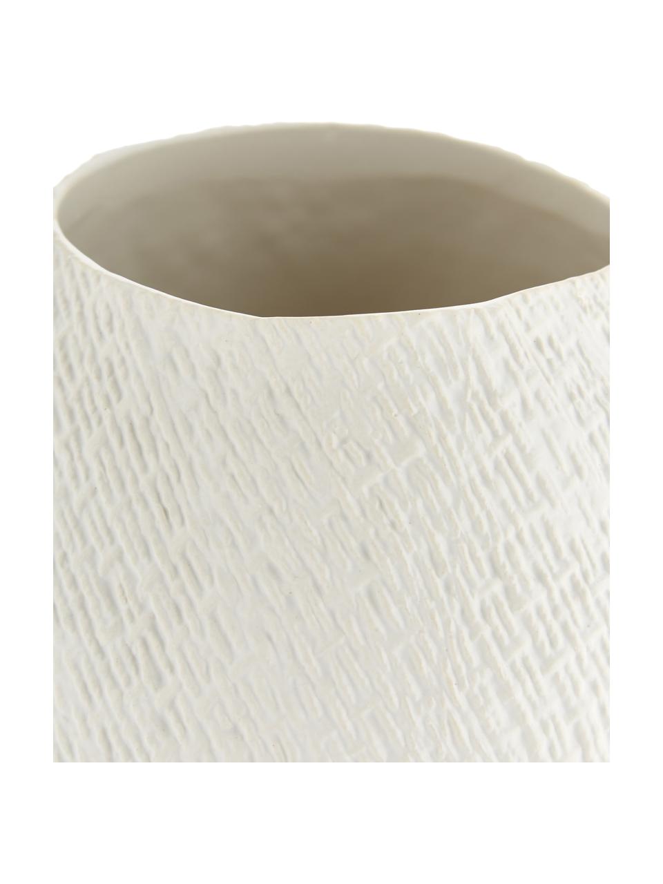 Handgefertigte Keramik-Vase Wendy, Keramik, Cremeweiß, Ø 19 x H 20 cm