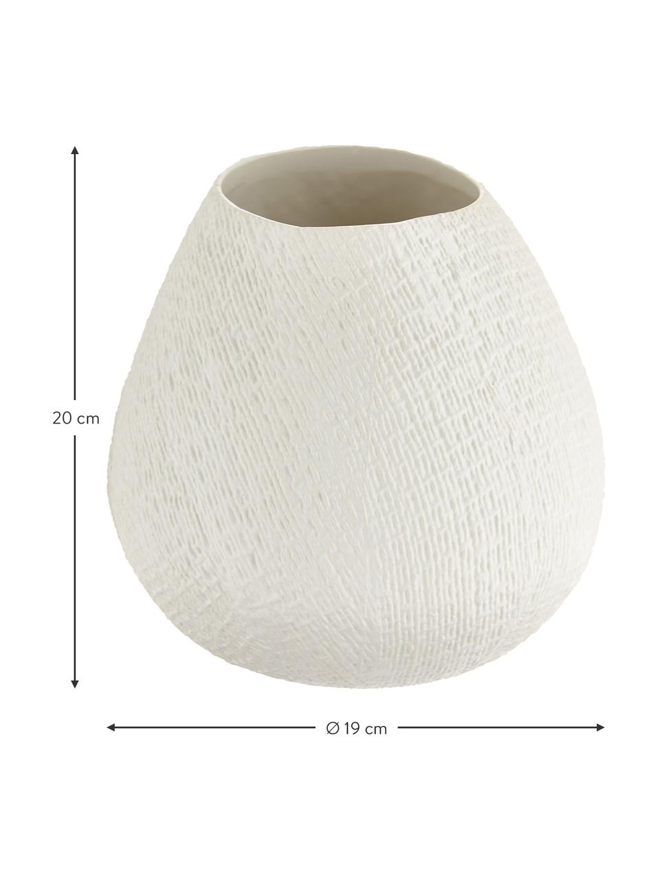 Vaso in ceramica fatto a mano Wendy, Ceramica, Bianco crema, Ø 19 x Alt. 20 cm