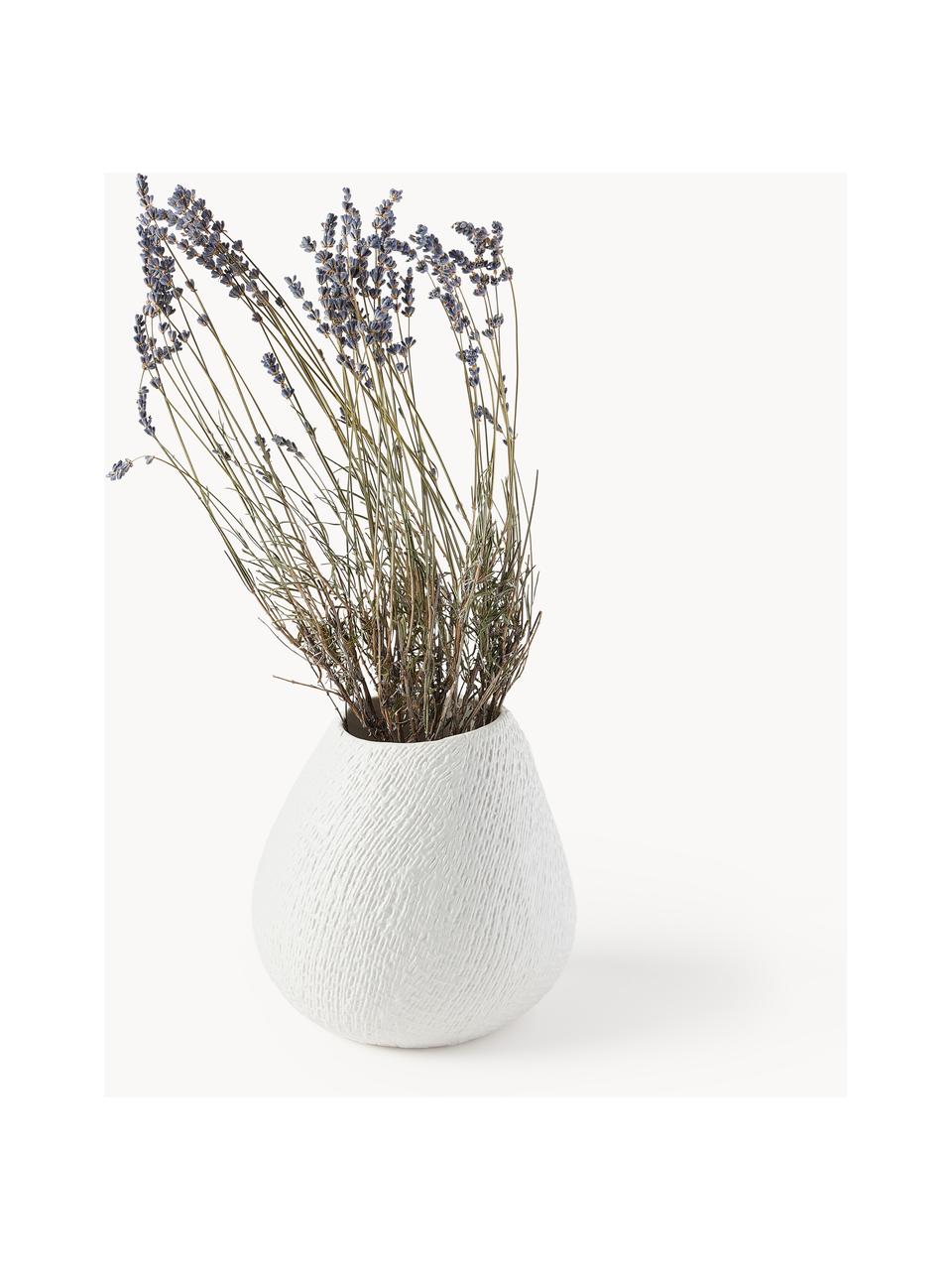 Handgefertigte Keramik-Vase Wendy, H 20 cm, Keramik, Cremeweiss, Ø 19 x H 20 cm