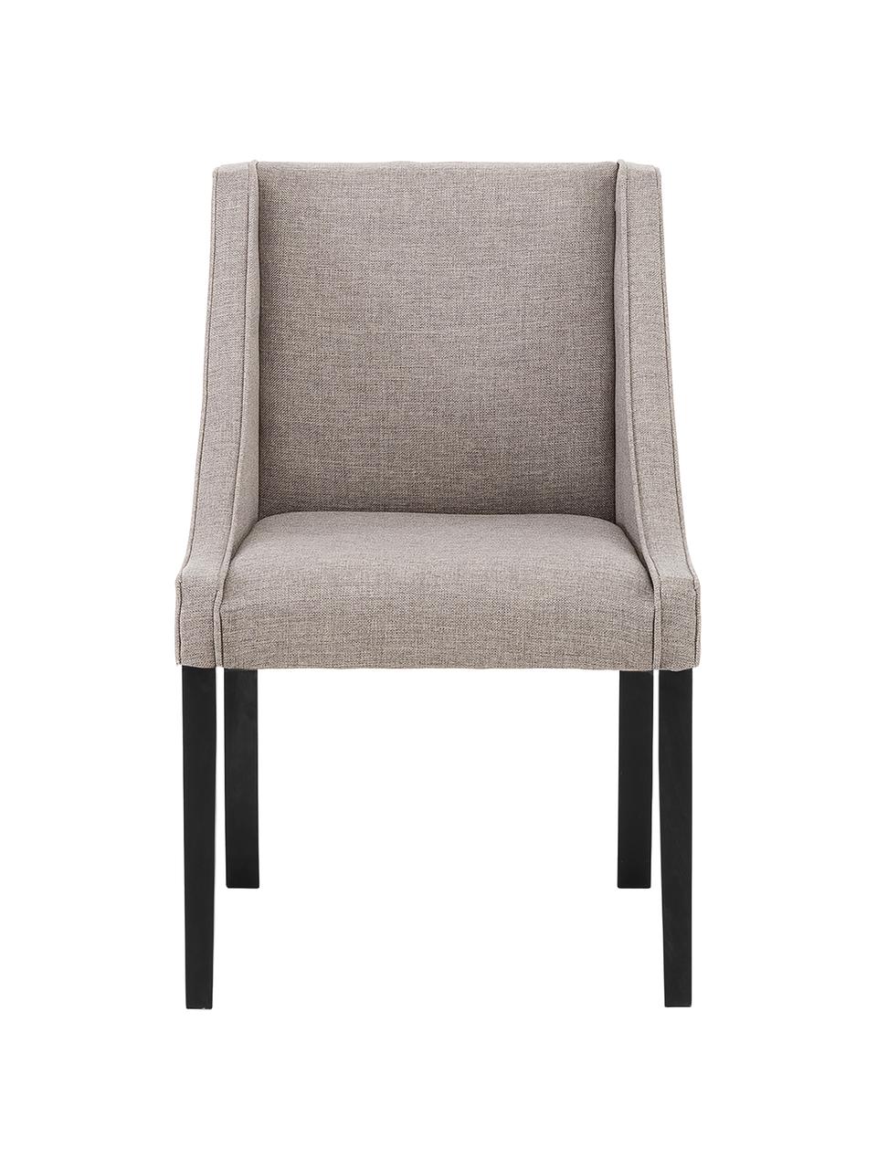 Čalouněná židle s dřevěnými nohami Savannah, Potah: béžová Nohy: černá, Š 60 cm, H 60 cm
