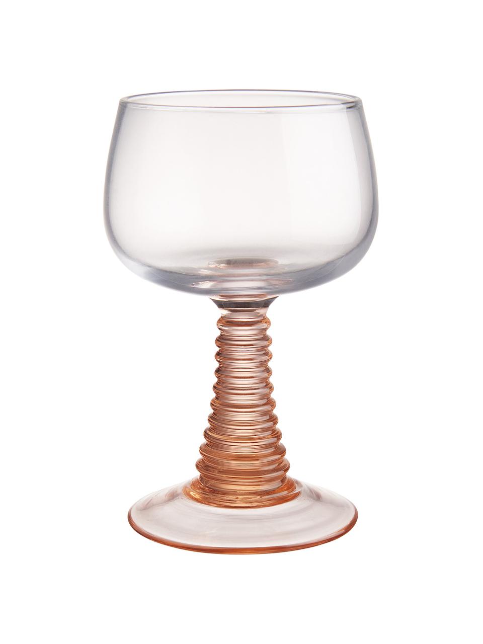 Bicchiere vino Constance 6 pz, Vetro, Trasparente, arancione pastello, Ø 8 x Alt. 13 cm, 230 ml