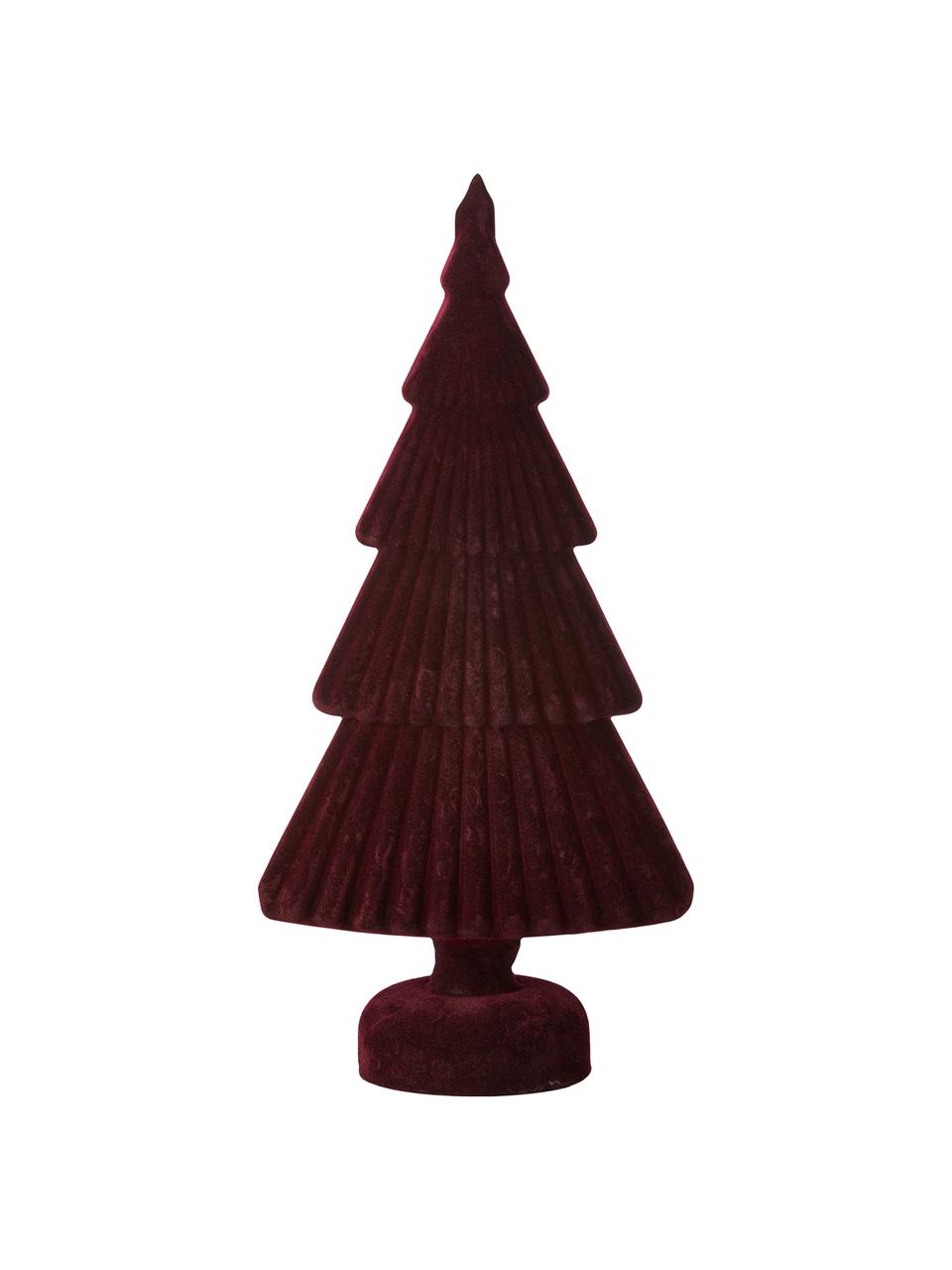 Decoratief object Velvie Christmas Tree, Bekleding: polyester, Donkerrood, 15 x 31 cm