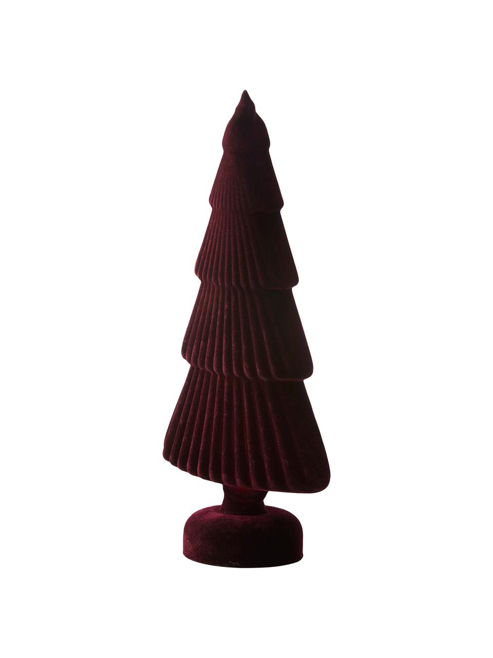 Decoratief object Velvie Christmas Tree, Bekleding: polyester, Donkerrood, 15 x 31 cm