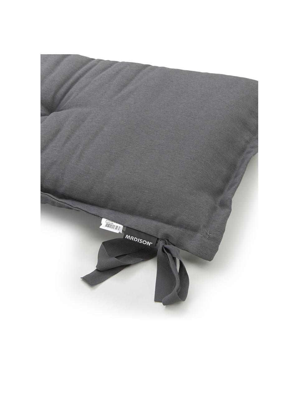 Poduszka na ławkę Panama, Tapicerka: 50% bawełna, 45% polieste, Ciemny szary, S 48 x D 120 cm