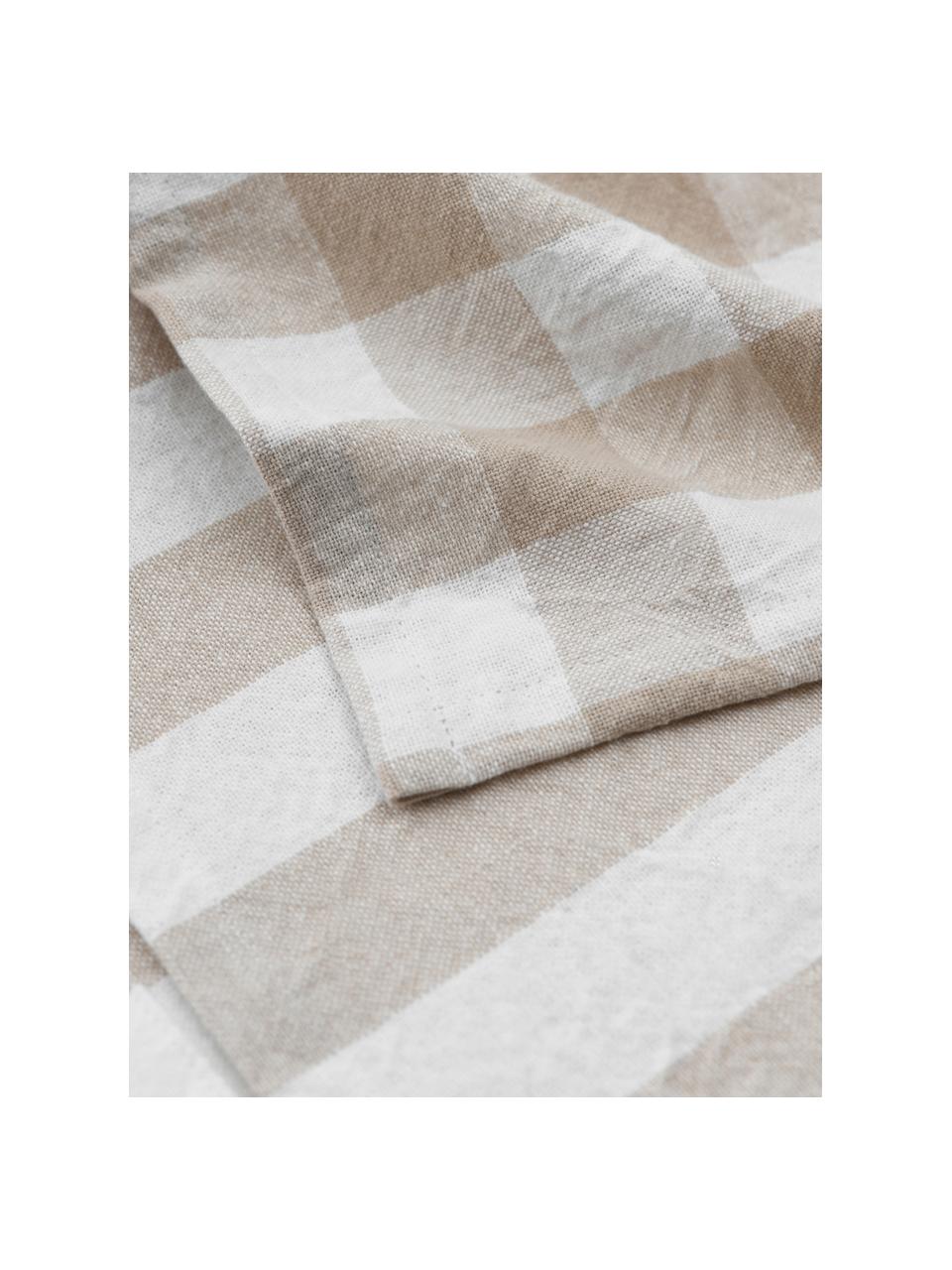 Set di 2 strofinacci in cotone Minna, 100% cotone, Beige, bianco, Larg. 50 x Lung. 70 cm