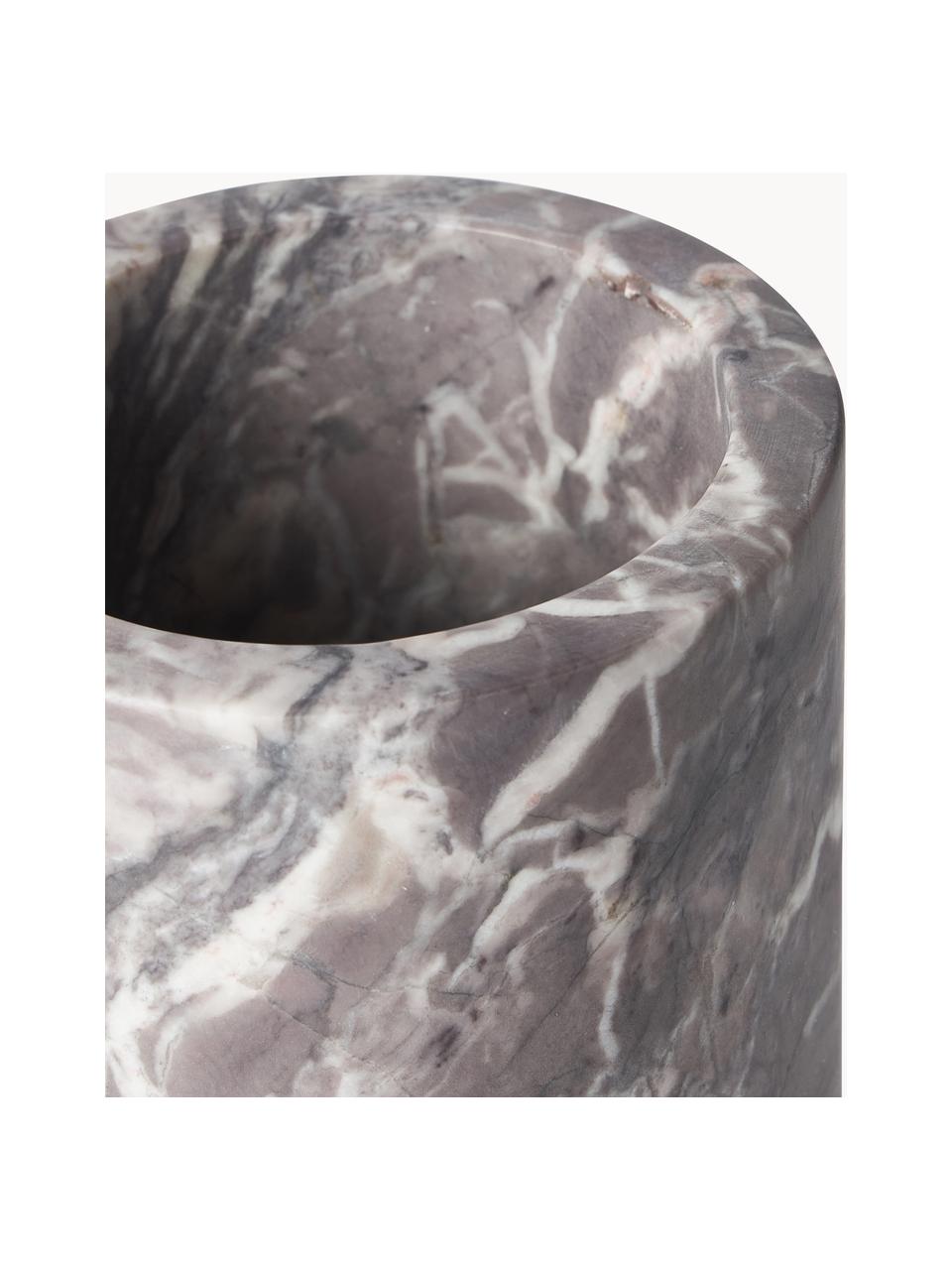 Marmor-Vase Stevie, H 21 cm, Levanto-Marmor, Grau, marmoriert, Ø 13 x H 21 cm