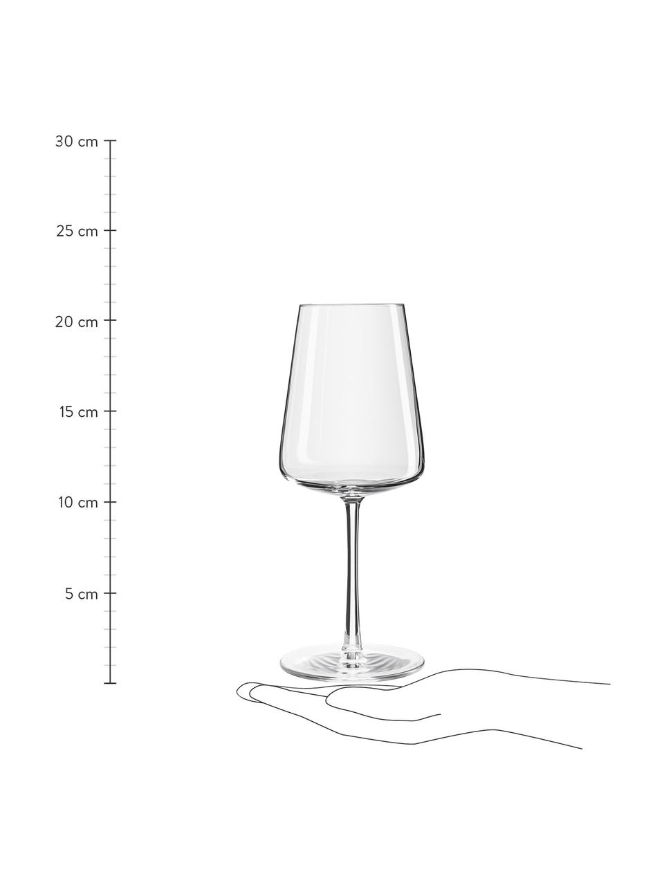 Bicchiere vino bianco in cristallo a forma di cono Power 6 pz, Cristallo, Trasparente, Ø 9 x Alt. 21 cm, 400 ml