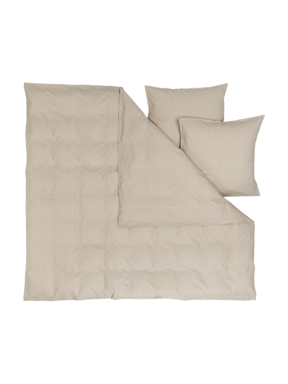 Bavlnená posteľná bielizeň s vypraným efektom Arlene, Béžová, 200 x 200 cm + 2 vankúše 80 x 80 cm