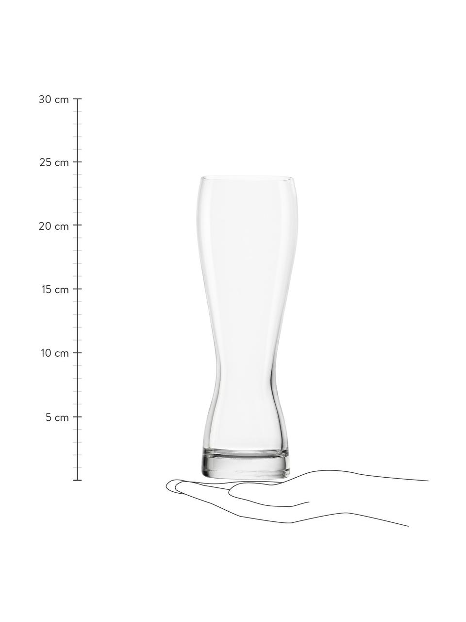 Szklanka do piwa ze szkła kryształowego Grandezza, 6 szt., Szkło kryształowe, Transparentny, Ø 8 x W 24 cm, 670 ml
