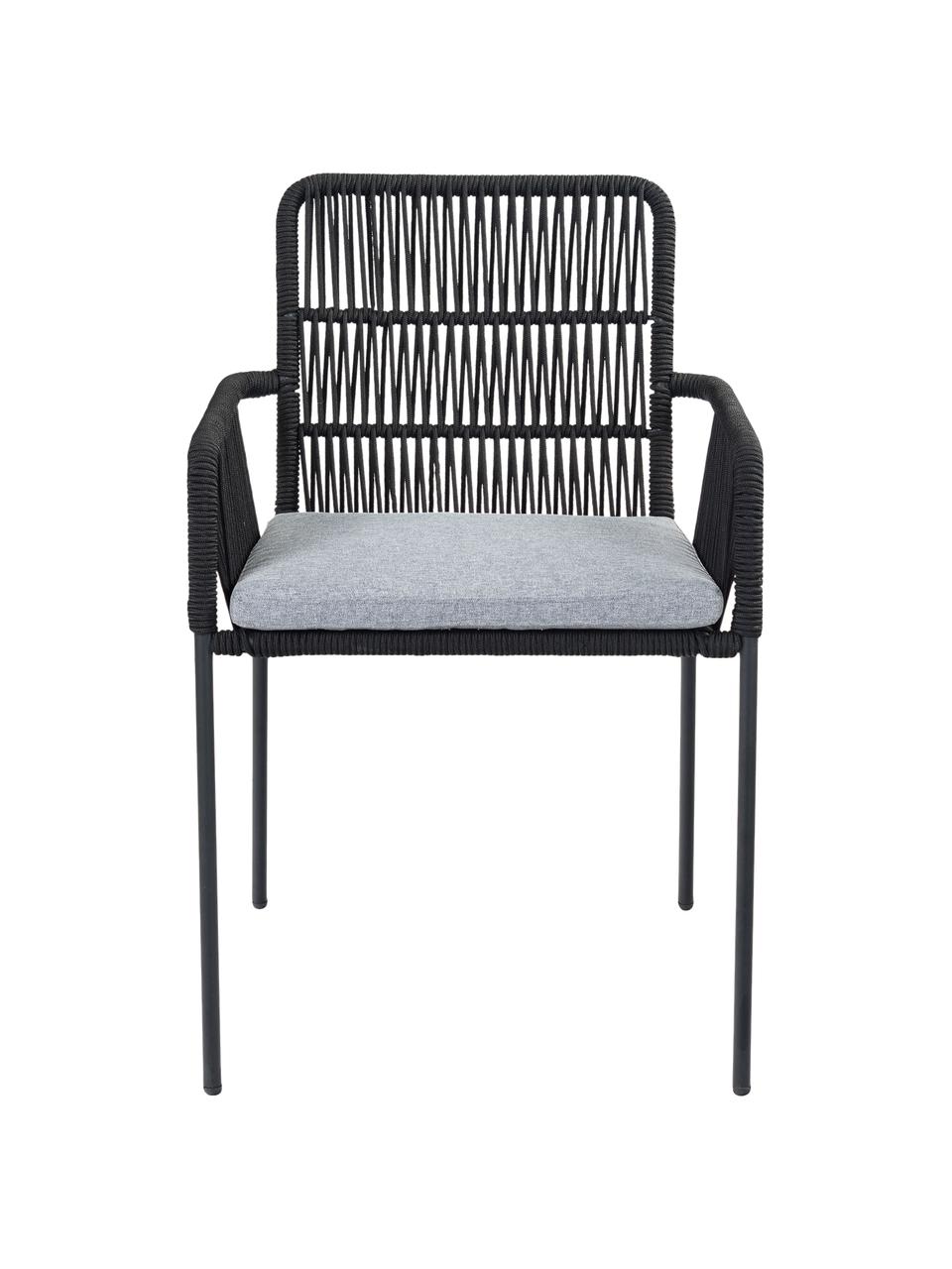 Stolička s opierkami Sando, 2 ks, Čierna, sivá, Š 55 x H 65 cm