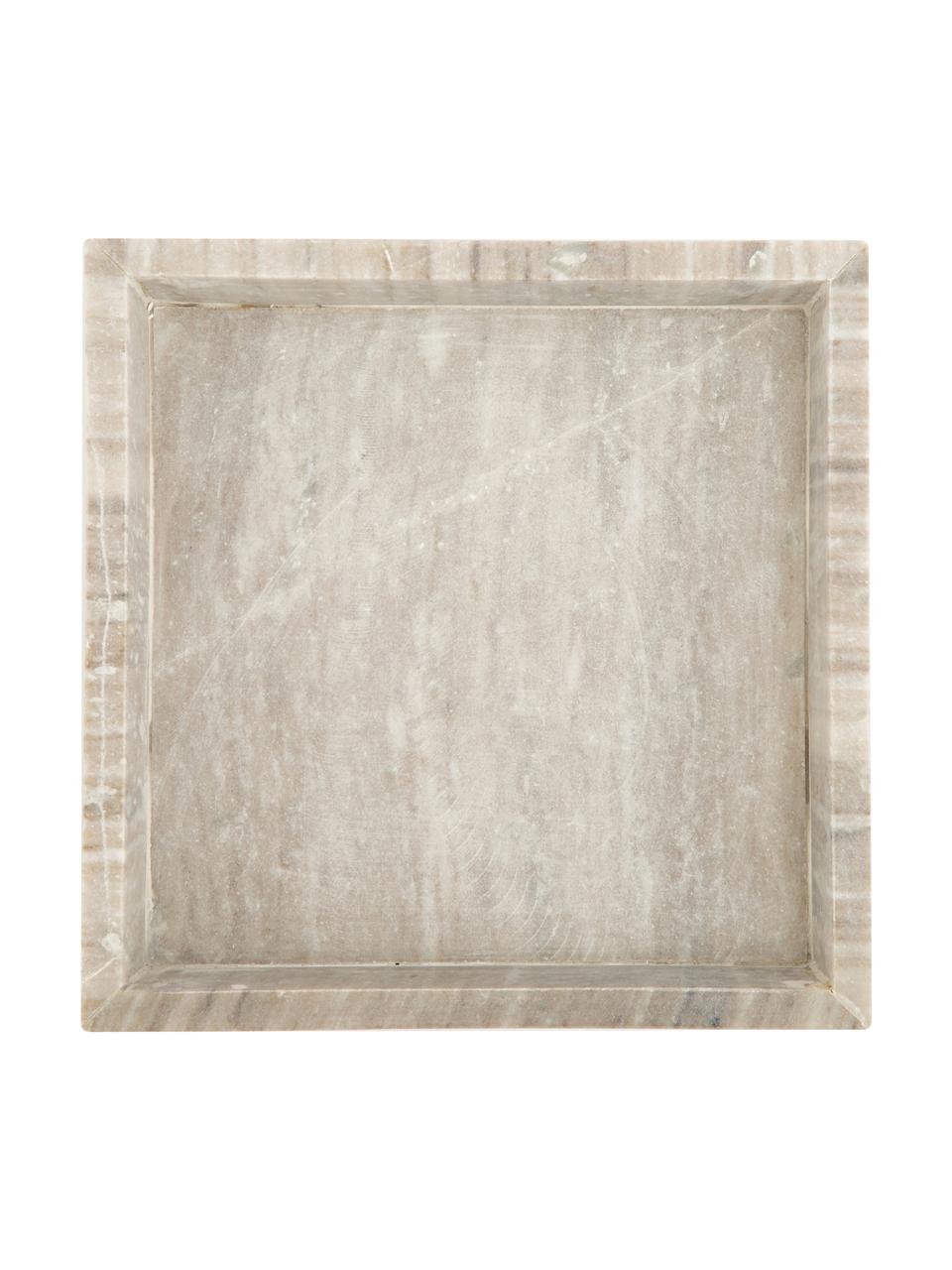 Marmeren dienblad Porter, Marmer, Taupe, B 26 x D 26 cm