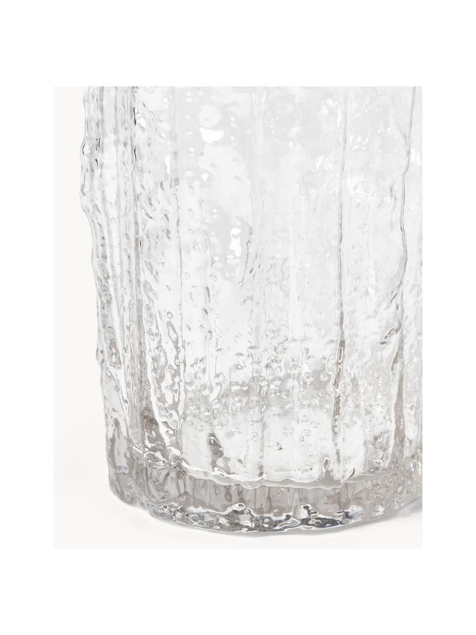 Glas-Vase Elli mit strukturierter Oberfläche, Glas, Transparent, Ø 13 x H 30 cm