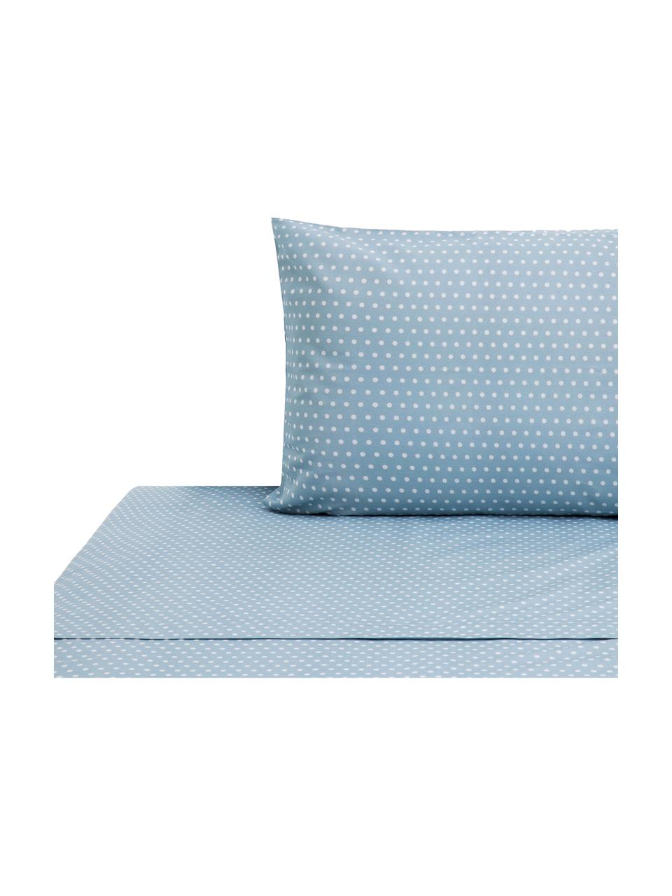 Set lenzuola in cotone Perun, Cotone

La biancheria da letto in cotone è piacevolmente morbida sulla pelle, assorbe bene l'umidità ed è adatta per chi soffre di allergie, Blu, bianco, 180 x 270 cm + 2 federe 50 x 80 cm