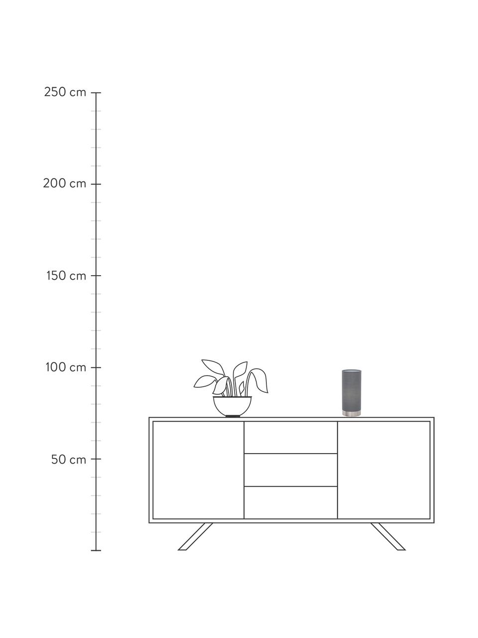 Lámpara de mesa pequeña regulable Pasteri, Pantalla: poliéster, Cable: plástico, Gris, blanco, Ø 12 x Al 26 cm