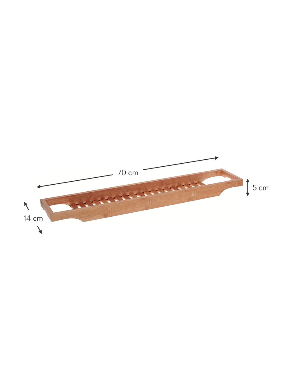 Półka do wanny z drewna bambusowego Bambel, Bambus, Ciemne drewno naturalne, S 70 x W 5 cm