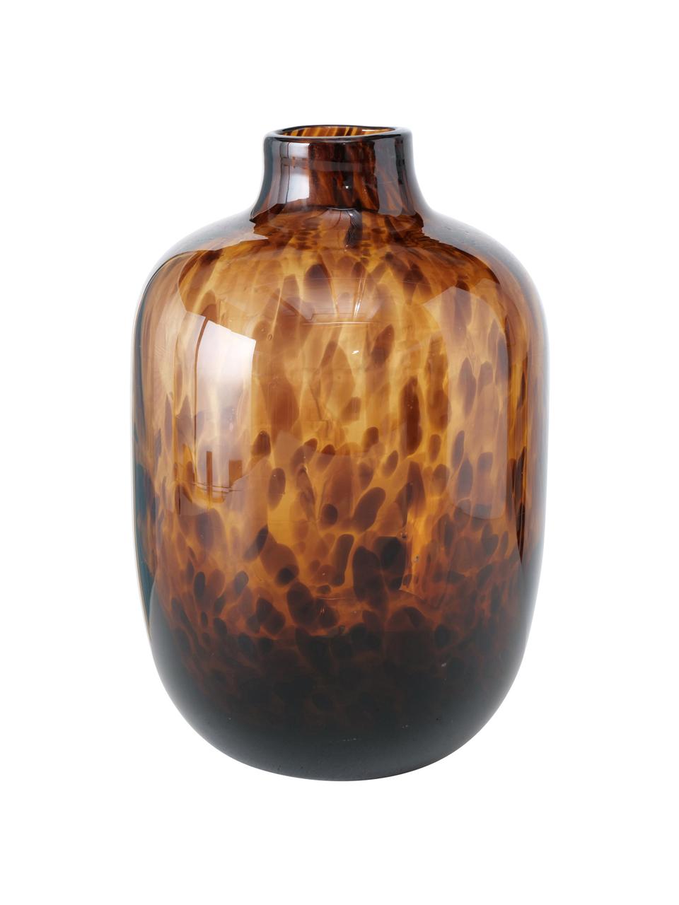 Glazen vaas Leopard met patroon, Glas, Bruintinten, Ø 16 x H 25 cm