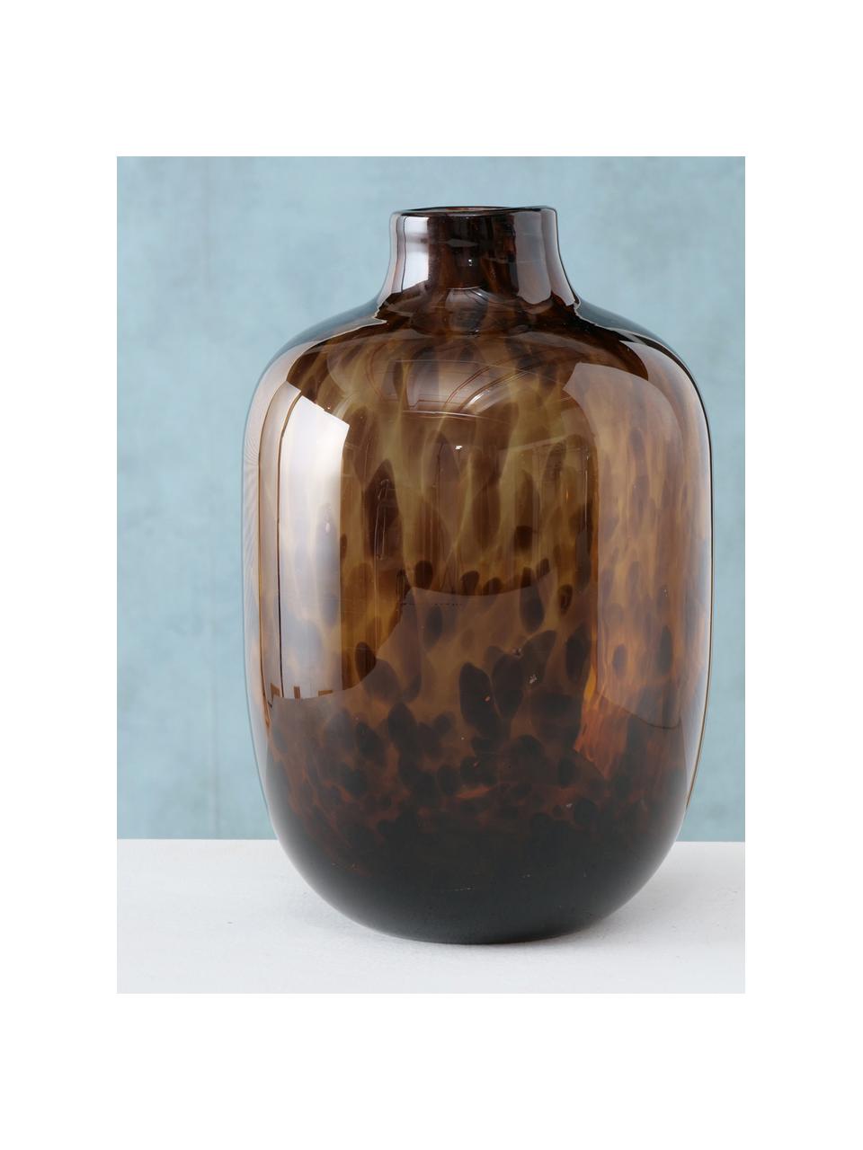 Sklenená váza so vzorom Leopard, Sklo, Odtiene hnedej, Ø 16 x V 25 cm