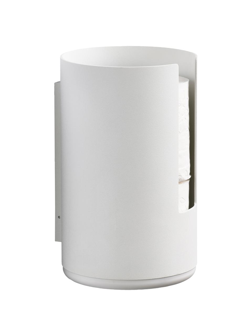 Držák na toaletní papír k připevnění na stěnu Rim, Potažený hliník, Bílá, Ø 13 cm, V 22 cm