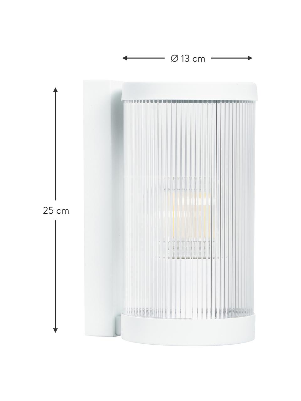 Applique da esterno Coupar, Struttura: alluminio rivestito, Bianco, Ø 13 x Alt. 25 cm
