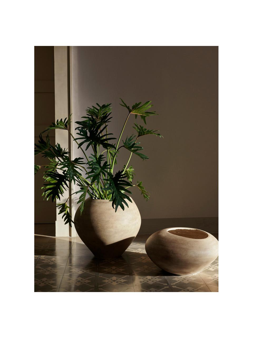 Cache-pot en ciment Dodu, Ciment, Beige, Ø 58 x haut. 51 cm