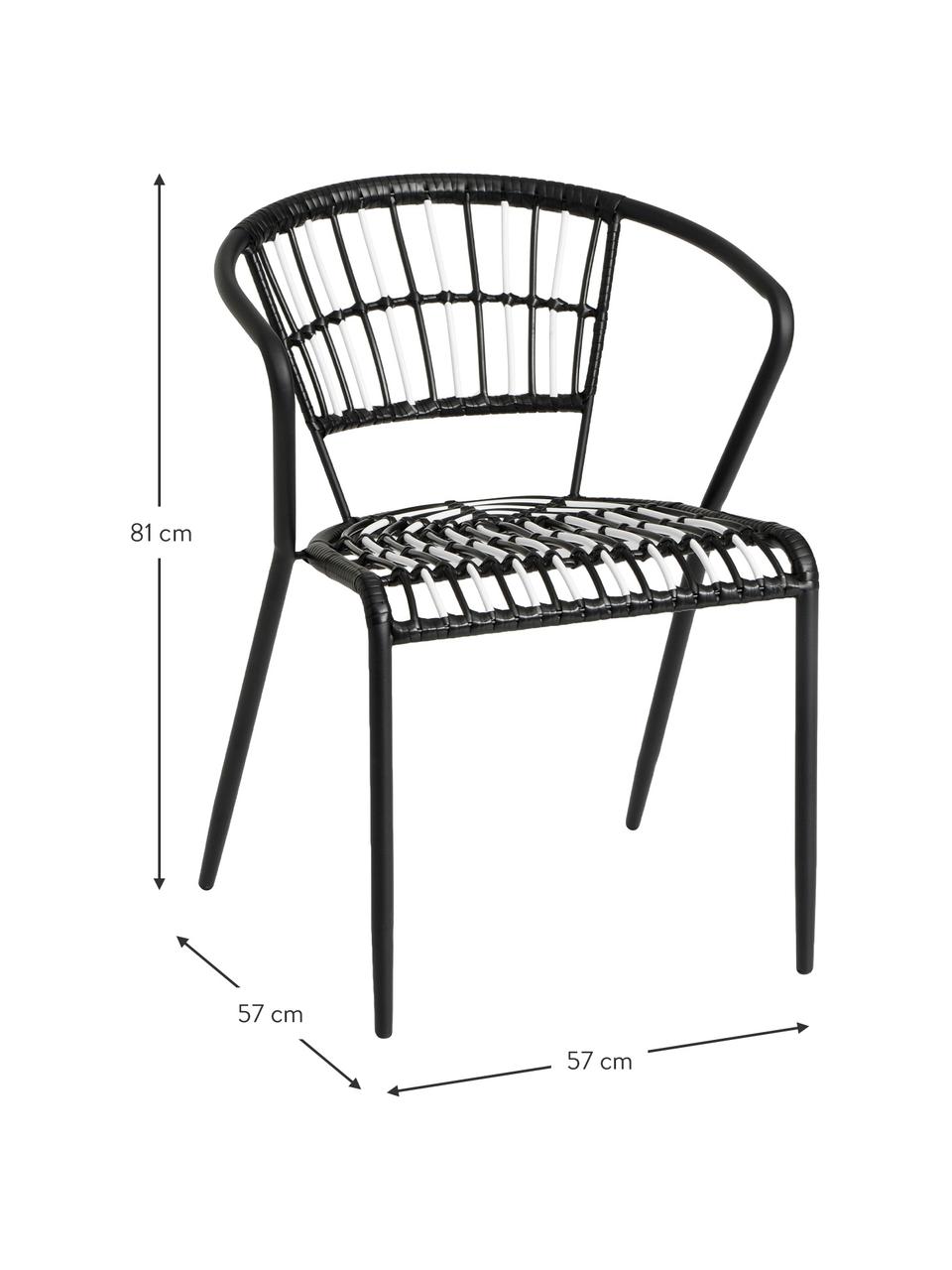 Sedia nera da giardino Mati, Struttura: metallo verniciato, Nero, Larg. 57 x Prof. 57 cm