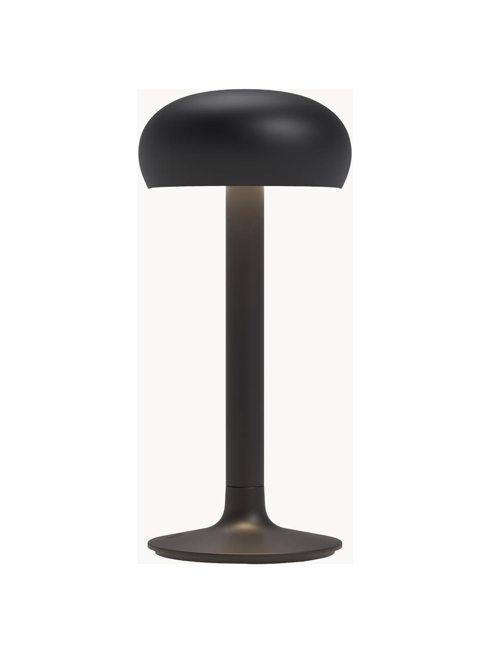 Malá prenosná stolová LED lampa Emendo, Hliník, potiahnutá oceľ, Čierna, Ø 13 x V 29 cm