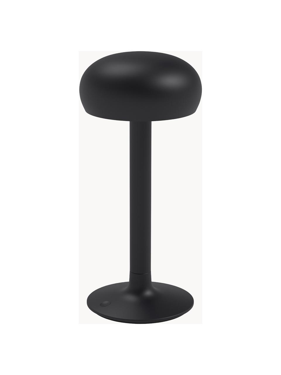 Malá prenosná stolová LED lampa Emendo, Hliník, potiahnutá oceľ, Čierna, Ø 13 x V 29 cm