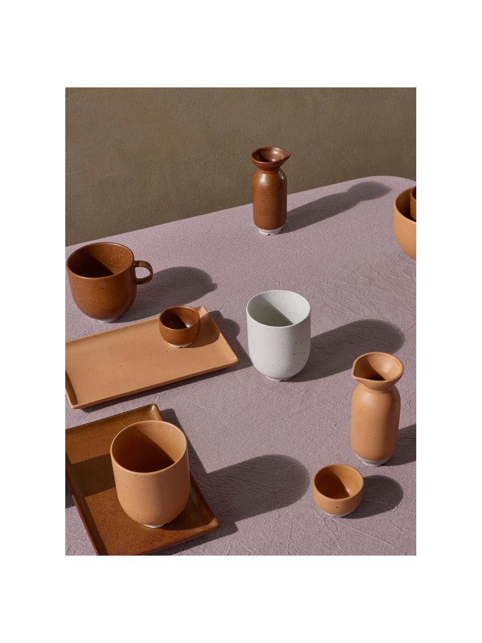 Tazza senza manico in terracotta opaca Eli 4 pz, Gres, Beige, grigio chiaro, Ø 7 x Alt. 9 cm