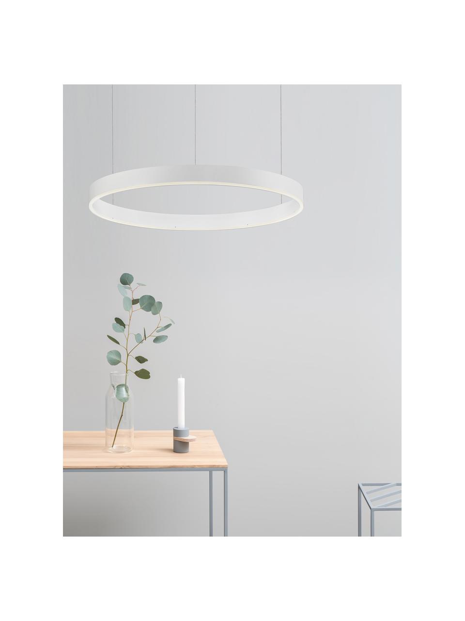 Grande suspension LED moderne Motif, Blanc, Ø 60 x haut. 190 cm