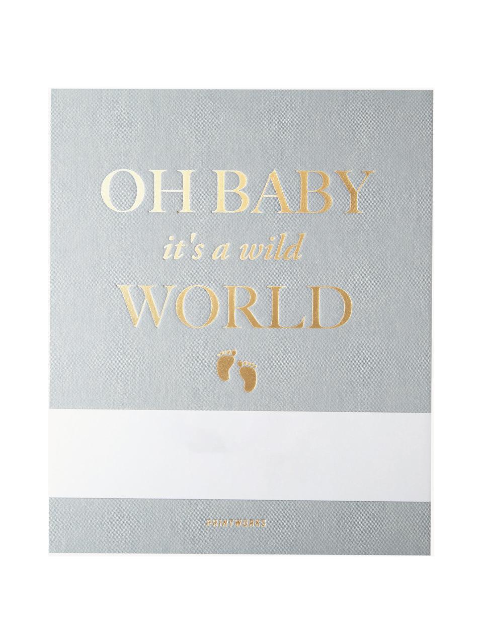Album na zdjęcia Baby It's A Wild World, Szaroniebieski, odcienie złotego, S 32 x W 26 cm