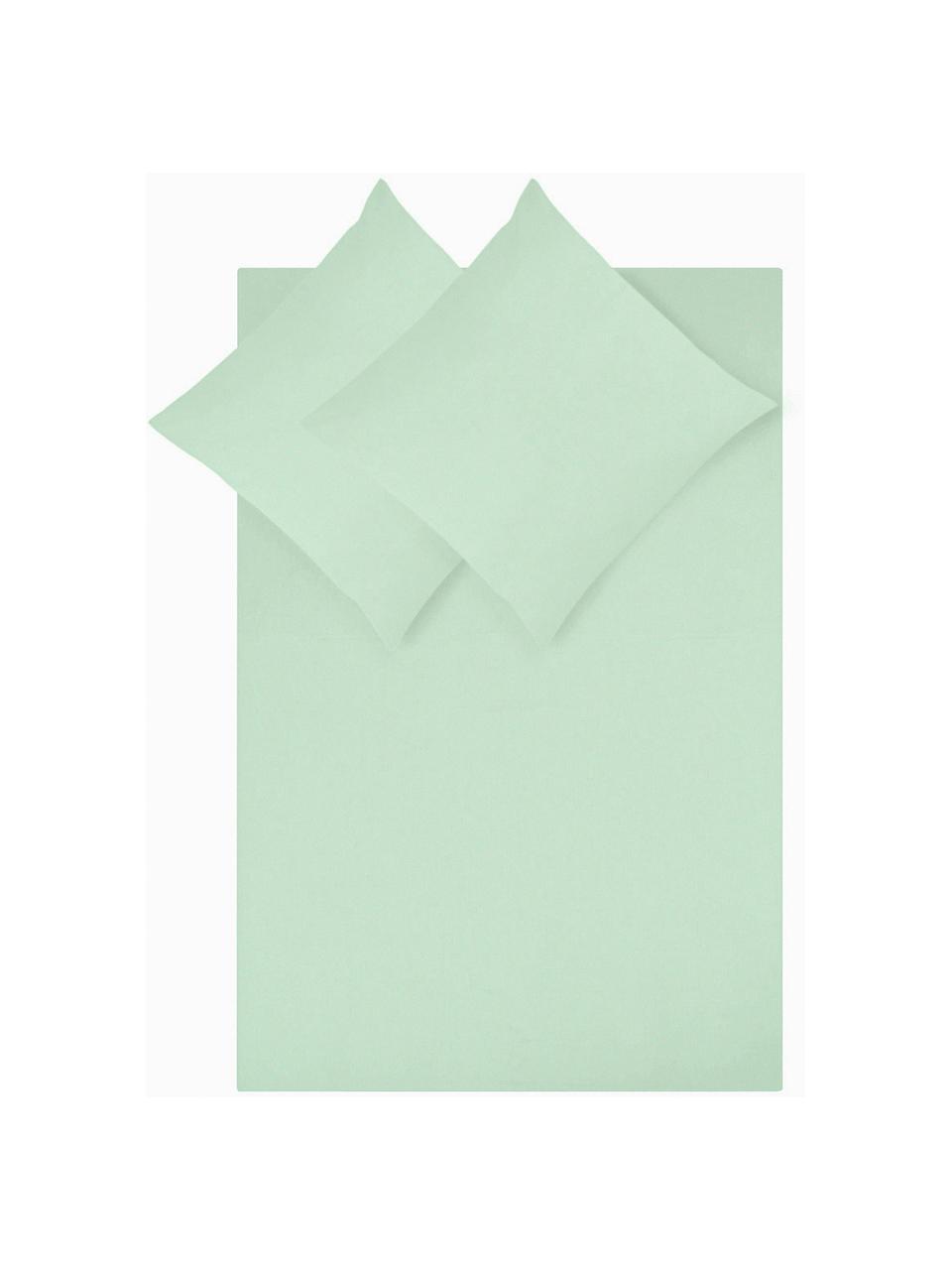 Housse de couette en satin de coton Comfort, Vert sauge, larg. 240 x long. 220 cm