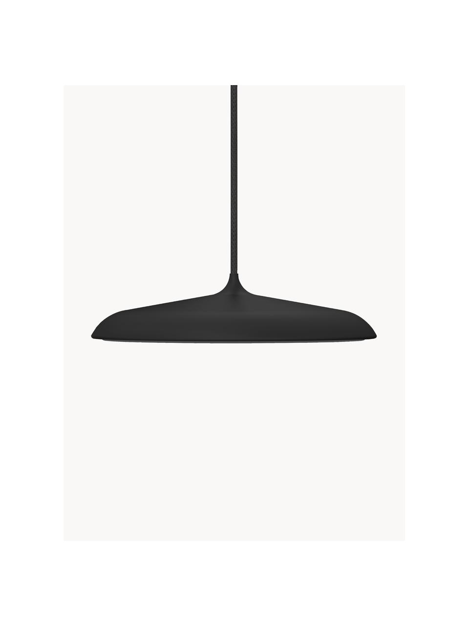 Lámpara de techo pequeña LED Artist, Pantalla: metal recubierto, Cable: cubierto en tela, Pantalla: negro<br>Difusor: blanco<br>Anclaje y cable: negro, Ø 25 x Al 6 cm