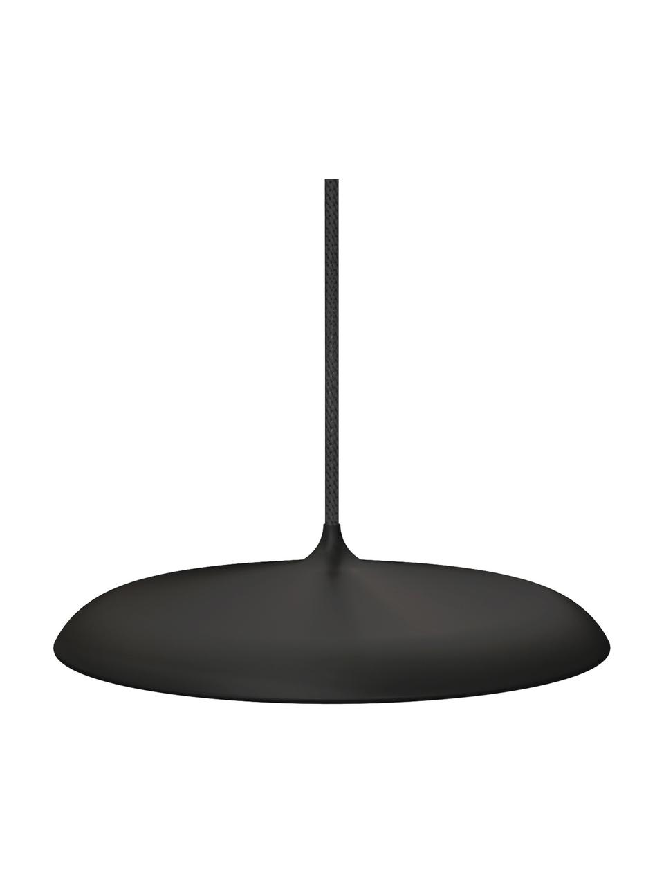 XS závěsné LED svítidlo Artist, Stínidlo: černá<br>Kryt žárovky: bílá<br>Stropní kryt kabelu a kabel: černá, Ø 25 cm, V 6 cm