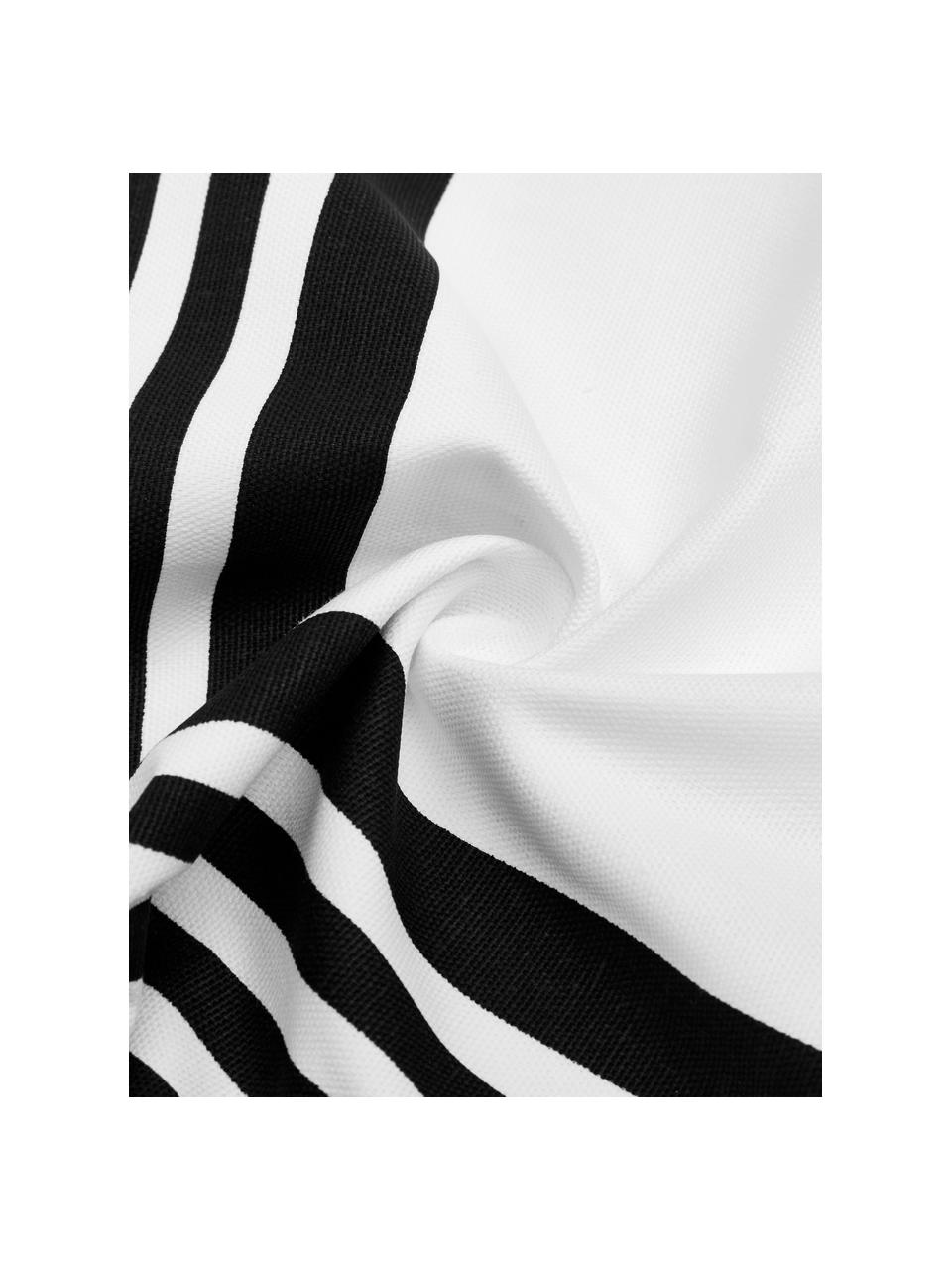 Kussenhoes Zahra in zwart/wit met grafisch patroon, 100% katoen, Wit, zwart, 45 x 45 cm