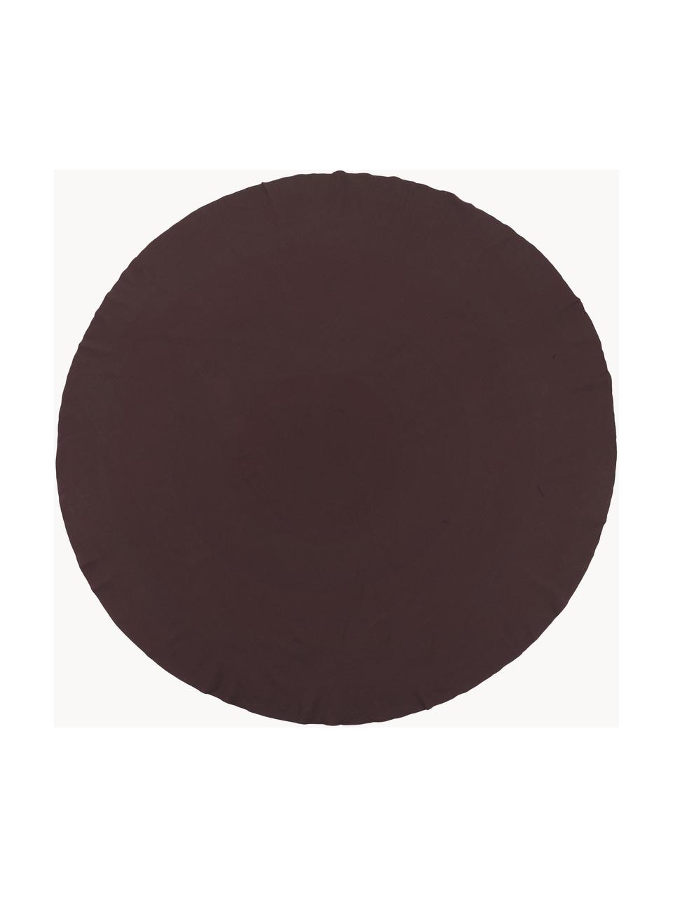 Mantel redondo Wilhelmina, 100% algodón, Marrón oscuro, De 6 a 8 comensales (Ø 200 cm)
