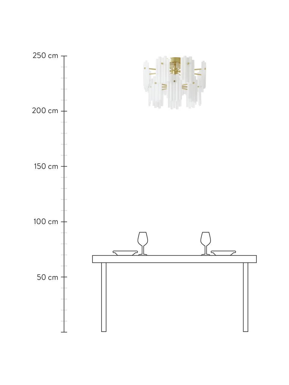 Velké závěsné LED svítidlo Alenia, Bílá, mosazná, Ø 57 cm, V 34 cm