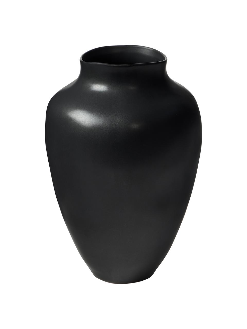 Ręcznie wykonany wazon Latona, Kamionka, Czarny, matowy, Ø 27 x W 41 cm