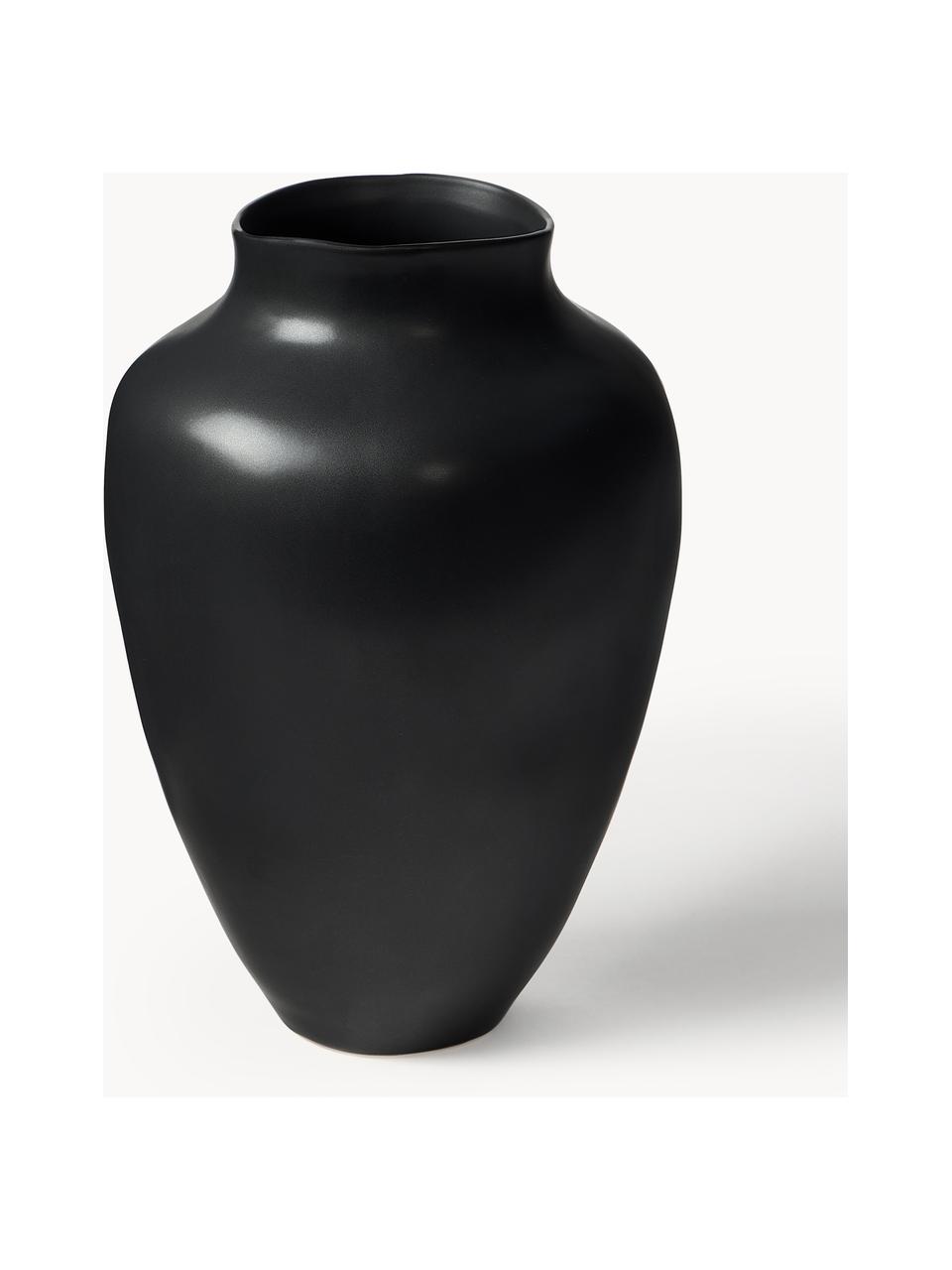 Vase artisanal Latona, tailles variées, Céramique, Noir, Ø 21 x haut. 30 cm