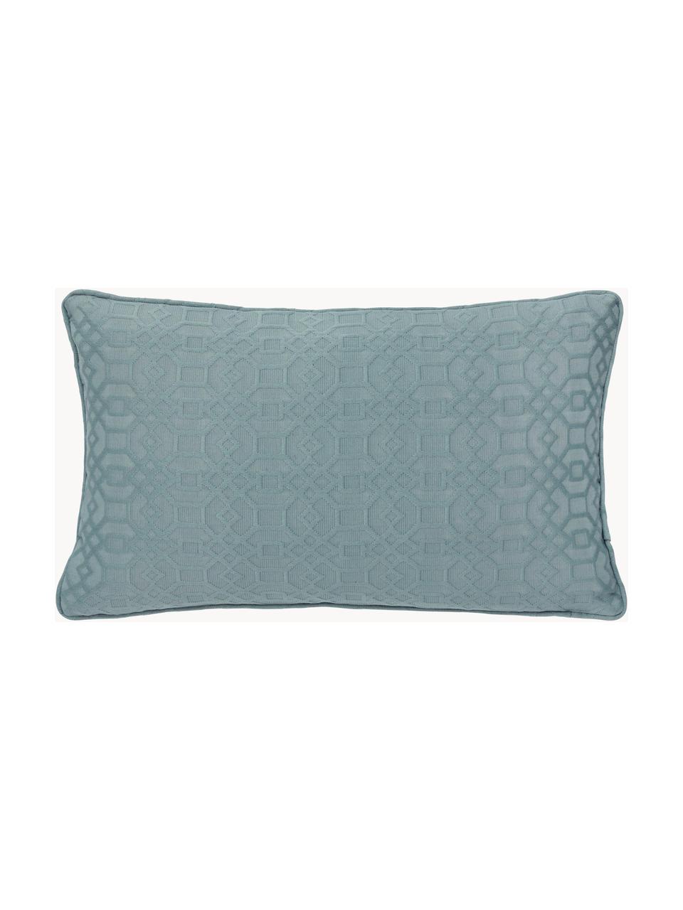 Housse de coussin rectangulaire bleue Feliz, 60 % coton, 40 % polyester, Bleu, larg. 30 x long. 50 cm