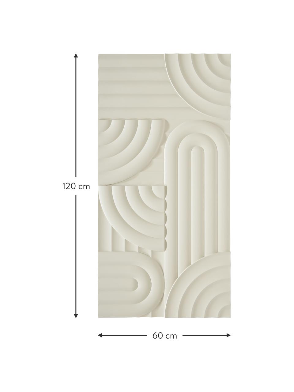 Decoración de pared de madera Massimo, Tablero de fibras de densidad media (MDF), Beige, An 120 x Al 60 cm