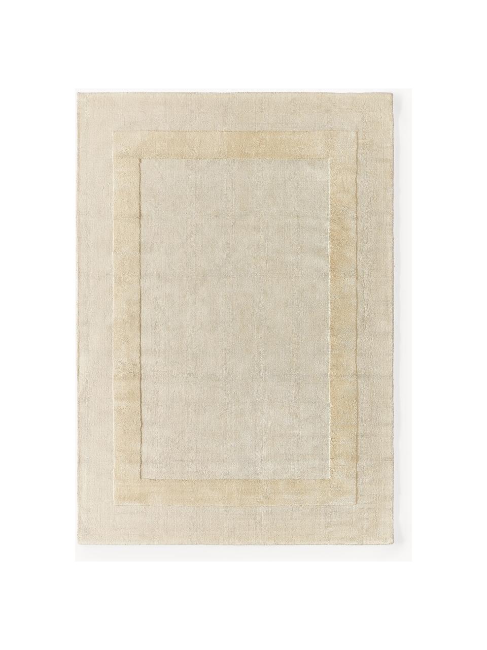 Handgewebter Baumwollteppich Dania mit Hoch-Tief-Struktur, 100 % Baumwolle, GRS-zertifiziert, Beige, B 80 x L 150 cm (Größe XS)