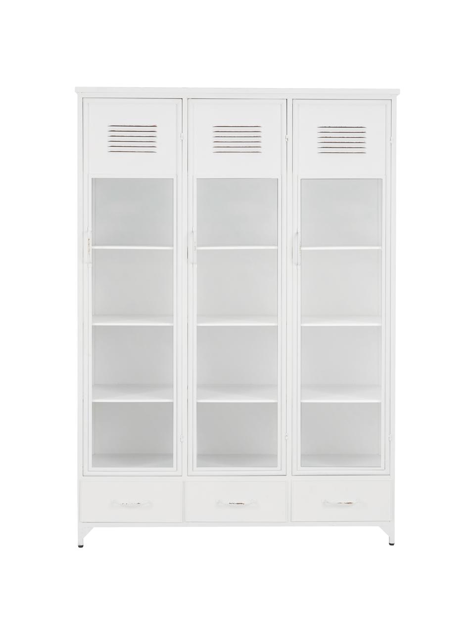 Armoire vitrée Looki avec portes vitrées, Blanc