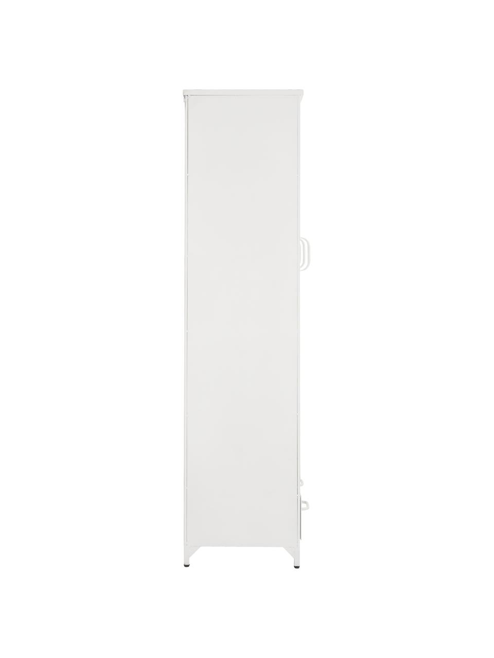 Vetrinetta con ante in vetro Looki, Credenza: metallo verniciato, Bianco, Larg. 125 x Alt. 180 cm