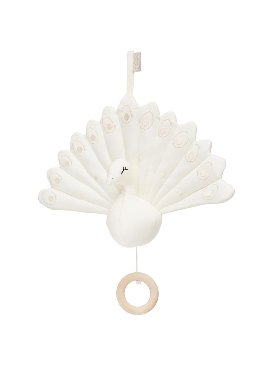 Mobil z bawełny organicznej Peacock, Tapicerka: 100% bawełna organiczna, Kremowobiały, S 18 x W 24 cm