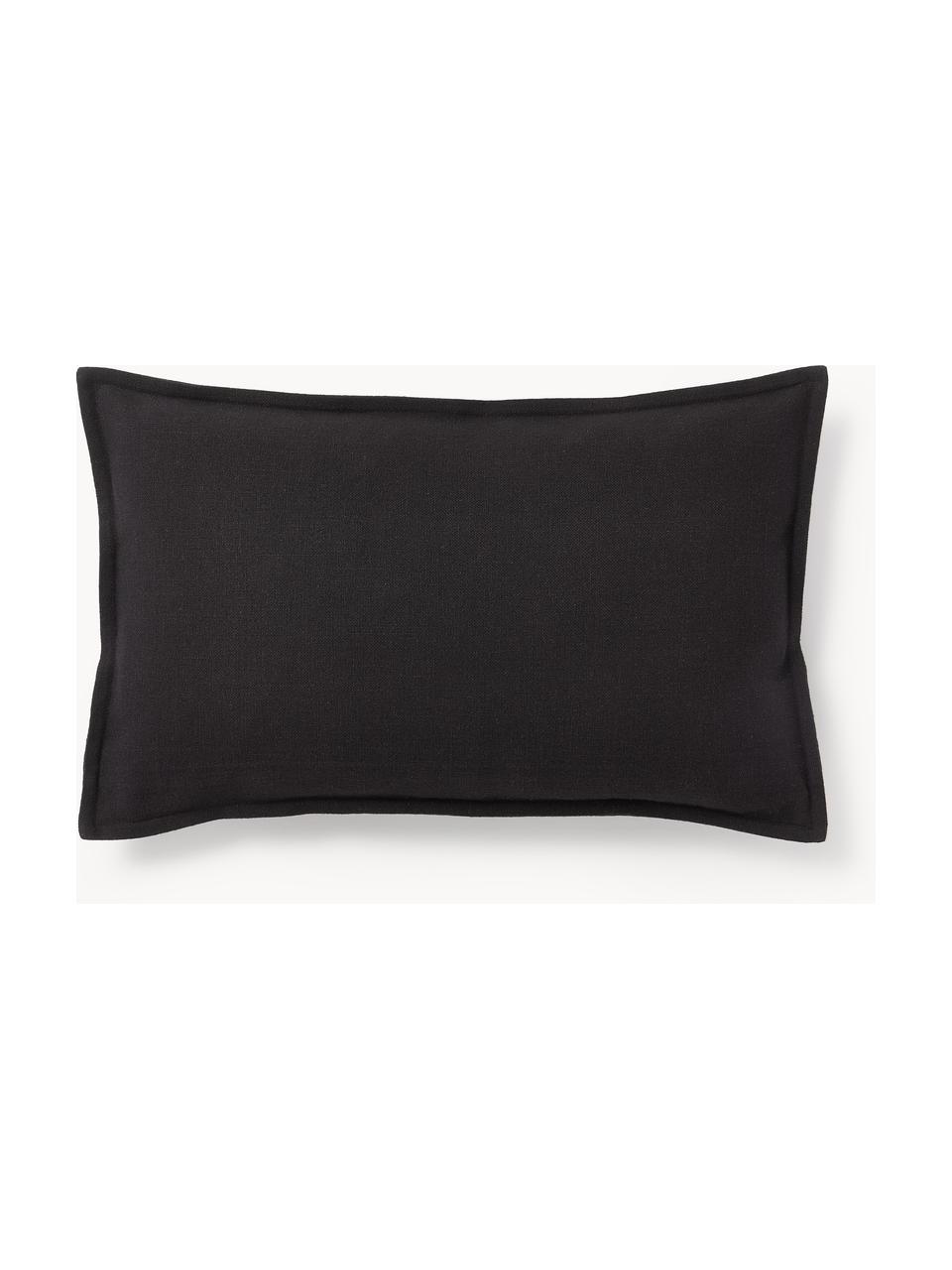 Housse de coussin 50s50 en coton Vicky, 100% coton, Noir, larg. 30 x long. 50 cm