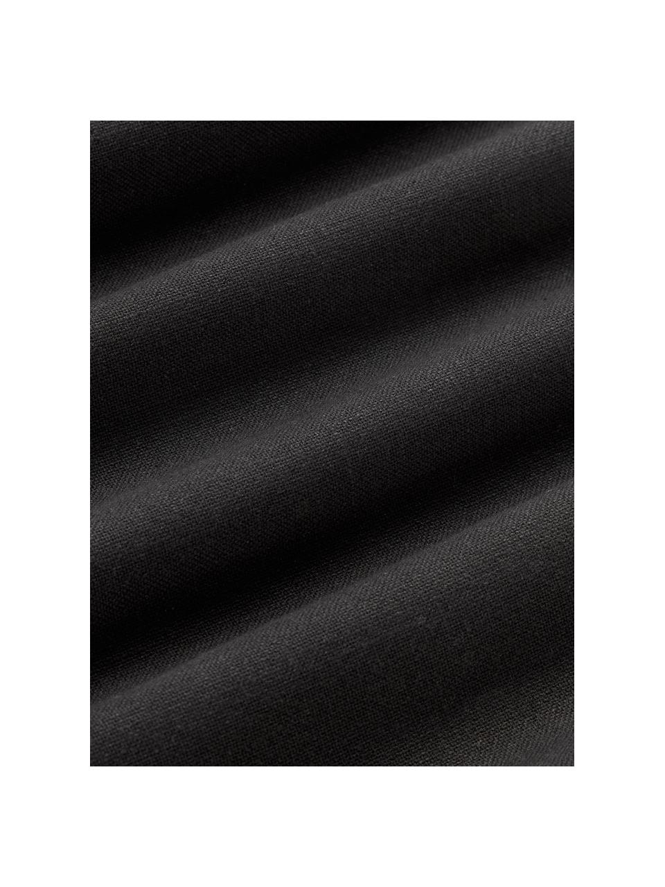 Housse de coussin 50s50 en coton Vicky, 100% coton, Noir, larg. 30 x long. 50 cm